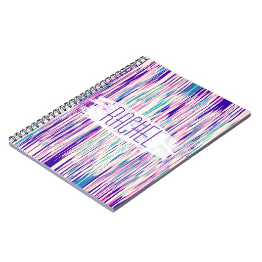 Elegantes Girly abstraktes Brushstrokes-Monogramm Notizblock (Linke Seite)