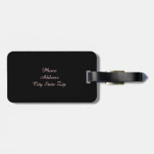 Elegantes girly abstraktes Rosengold, -SCHWARZES Gepäckanhänger (Rückseite horizontal)