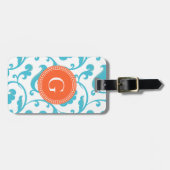 Elegantes girly aquamarines blaues gepäckanhänger (Vorderseite horizontal)