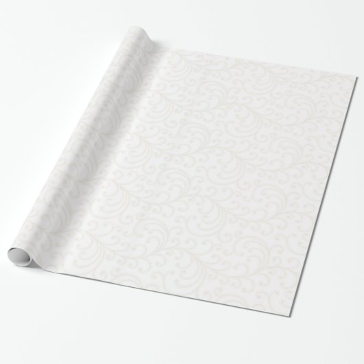 Elegantes girly beige weißes Blumenmustermonogramm Geschenkpapier (Ungerollt)