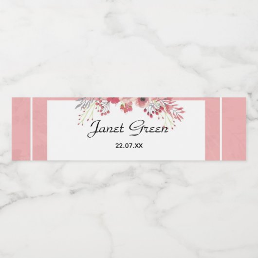 Elegantes Girly Brautparty Wasserflaschen Etikette Wasserflaschenetikett (Einzelnes Label)