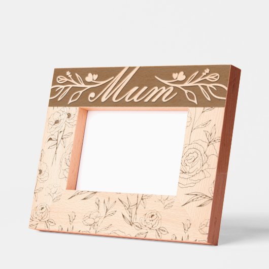 Elegantes Girly Floral & Foliage Muster Mum Geätzte Rahmen (Links)
