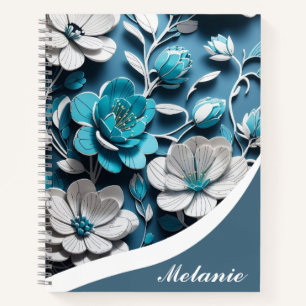 Elegantes Girly Floral Personalisiertes Design Notizblock
