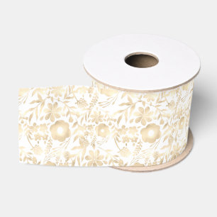 Elegantes Girly Gold Blume Vintages Design Ripsband