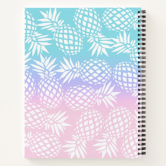 Elegantes Girly Gradient Ananas Muster farbenfroh Notizblock (Rückseite)