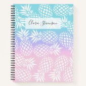 Elegantes Girly Gradient Ananas Muster farbenfroh Notizblock (Vorderseite)