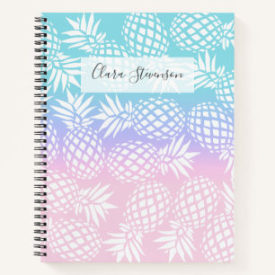 Elegantes Girly Gradient Ananas Muster farbenfroh Notizblock