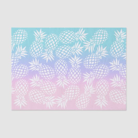 Elegantes Girly Gradient Ananas Muster farbenfroh Seidenpapier (Vorderseite)