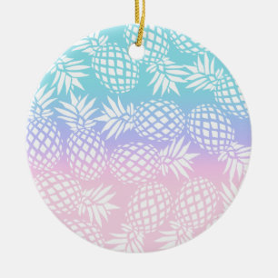Elegantes Girly Gradient Ananas Muster farbig Keramik Ornament