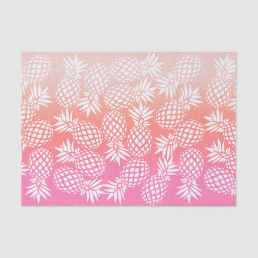 Elegantes Girly Gradient Ananas Muster farbig Seidenpapier (Vorderseite)