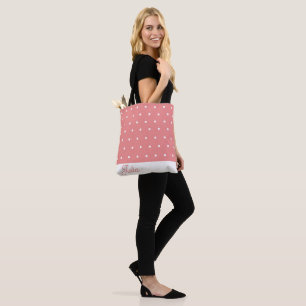 Elegantes Girly Modern Polka Muster Personalisiert Tasche