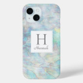 Elegantes Girly Opal Wasserfarben-Muster Monogramm Case-Mate iPhone Hülle (Rückseite)