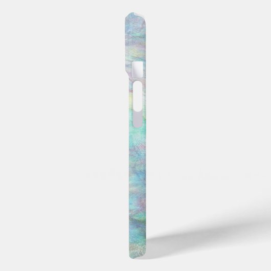 Elegantes Girly Opal Wasserfarben-Muster Monogramm Case-Mate iPhone Hülle (Rückseite / Links)