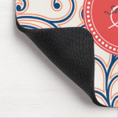 Elegantes girly orange blaues mousepad (Ecke)