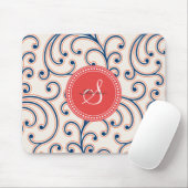 Elegantes girly orange blaues mousepad (Mit Mouse)