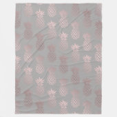 Elegantes girly Rosengold u. graues Ananasmuster Fleecedecke (Vorderseite)