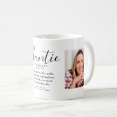 Elegantes Girly Script Tanti Quote Foto Kaffeetasse (VorderseiteRechts)