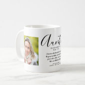 Elegantes Girly Script Tanti Quote Foto Kaffeetasse (Vorderseite Links)