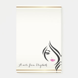 Elegantes, girly, stilvolles Mädchen Post-it Klebezettel
