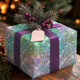 Elegantes, girly, türkisfarbenes, irisierendes Ein Geschenkpapier