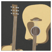Elegantes Gitarrendruckgewebe Stoff (Nahaufnahme)