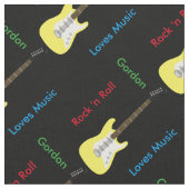 Elegantes Gitarrendruckgewebe Stoff (Nahaufnahme)