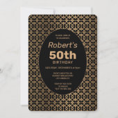 Elegantes Gitter 50. Geburtstag Einladung (Vorderseite)