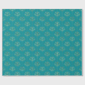 Elegantes Glam Aquamarines Goldmuster Geschenkpapier (Flach)