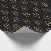 Elegantes Glam Black Gold Muster Geschenkpapier (Ecke)