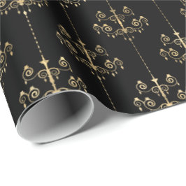 Elegantes Glam Black Gold Muster Geschenkpapier