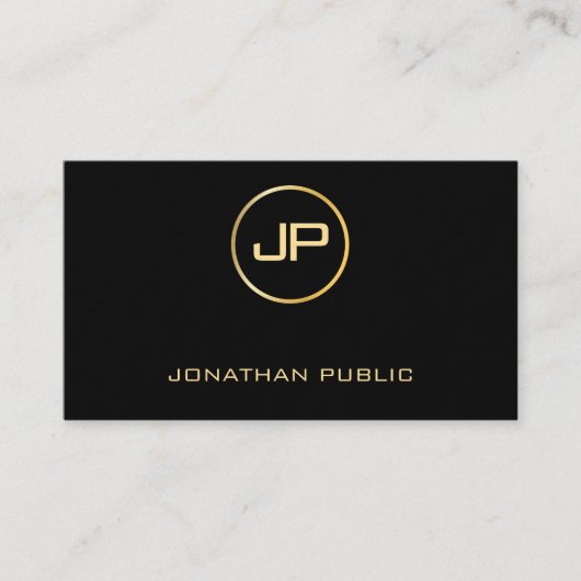 Elegantes Glam Gold Aussehen Moderner Luxus Visitenkarte (Vorderseite)