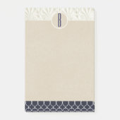 Elegantes Glam Nautical Kraft Rustic Monogram Post-it Klebezettel (Vorderseite)