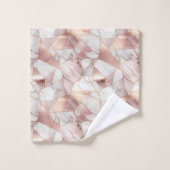 Elegantes Glam Rose Gold Agate Marble Muster Badhandtuch Set (Waschlappen)