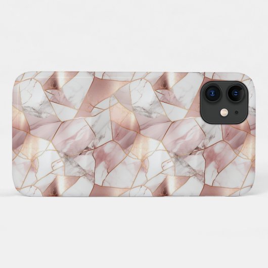 Elegantes Glam Rose Gold Agate Marble Muster Case-Mate iPhone Hülle (Rückseite (Horizontal))