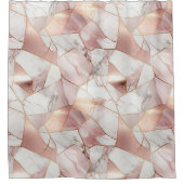 Elegantes Glam Rose Gold Agate Marble Muster Duschvorhang (Vorderseite)