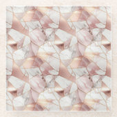 Elegantes Glam Rose Gold Agate Marble Muster Glasuntersetzer (Vorderseite)