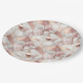 Elegantes Glam Rose Gold Agate Marble Muster Pappteller (Schrägansicht)