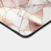 Elegantes Glam Rose Gold Agate Marble Muster Schreibtischunterlage (Ecke)