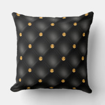 Elegantes Glam Tufted Gold Diamond Black Pattern