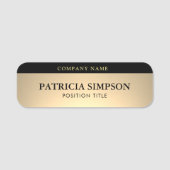 Elegantes Glamour Black and Gold: Einzigartiger Lu Namensschild (Vorderseite)