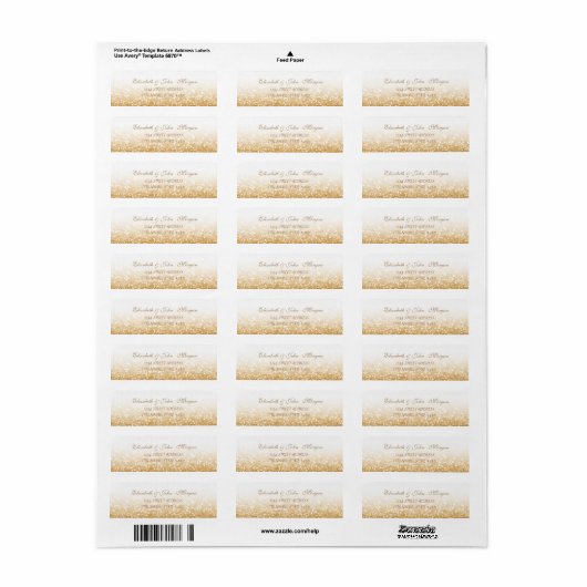 Elegantes Glamour Glittery Address Label (Vorne)