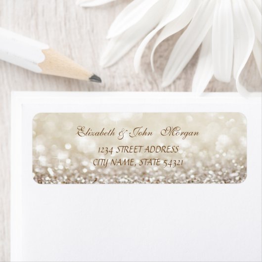 Elegantes Glamour-Glittery-Bokeh-Adresslabel (Insitu)