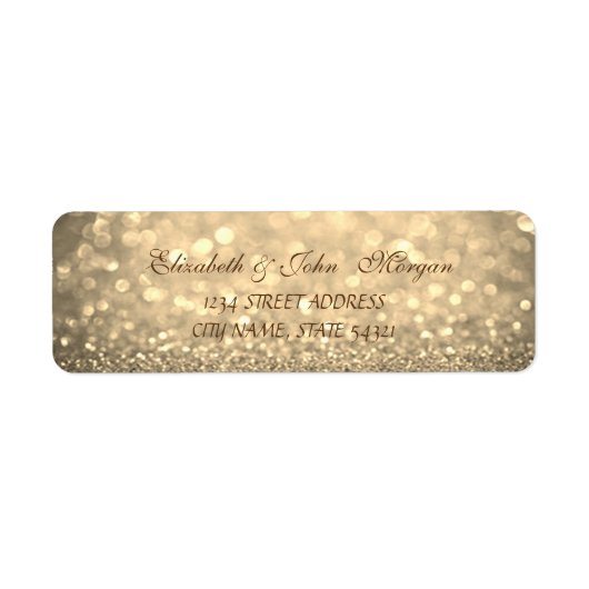 Elegantes Glamour-Glittery-Bokeh-Adresslabel (Vorne)