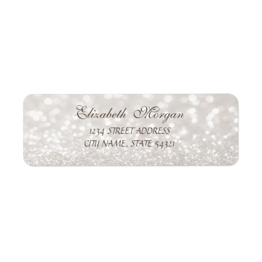 Elegantes Glamour-Glittery-Bokeh-Adresslabel (Vorne)