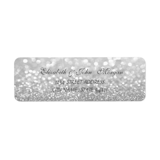 Elegantes Glamour-Glittery-Bokeh-Adresslabel (Vorne)