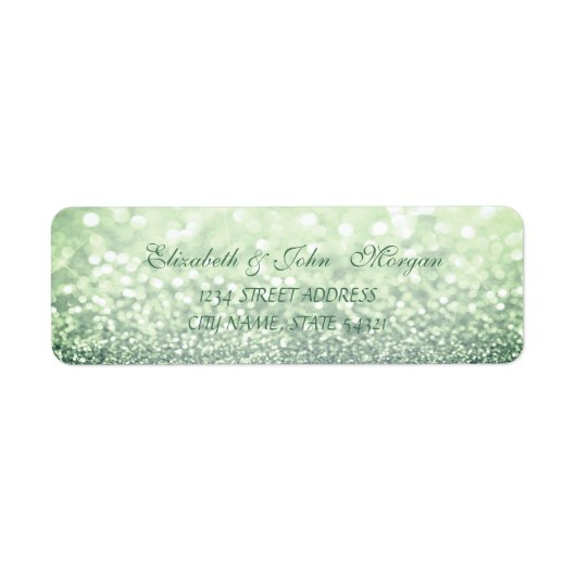Elegantes Glamour-Glittery-Bokeh-Adresslabel (Vorne)