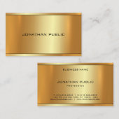 Elegantes Glamour-Goldberufliches modernes Visitenkarte (Vorne/Hinten)
