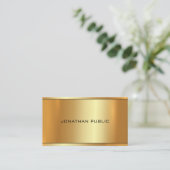 Elegantes Glamour-Goldberufliches modernes Visitenkarte (Stehend Vorderseite)