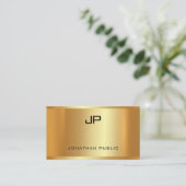 Elegantes Glamour-Imitat-Goldmodernes luxuriöses Visitenkarte (Stehend Vorderseite)