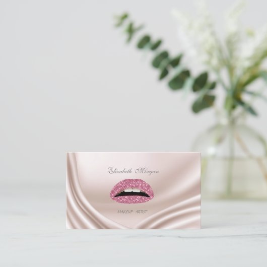 Elegantes Glamour Moderne Glitterie Visitenkarte (Stehend Vorderseite)